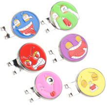 Golf Zubehör 6er Set Ballmarker Metall mit Clip