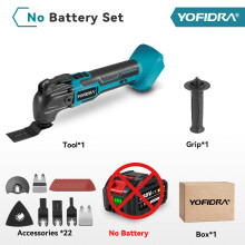 YOFIDRA Outil Multifonction Oscillant, 6 Vitesses, 600W, Pour Batterie 18-21V, Sans Batterie