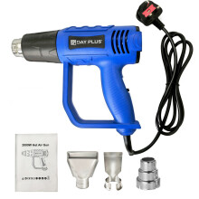 Décapeur thermique électrique Bleu, 2000W, 300-600C, avec 3 buses, pour décapage et rétrécissage