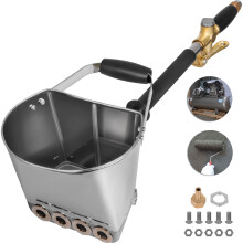 SucceBuy Pistolet de Projection pour Mortier et Plâtre, 3 Hp, 4 Buses, Acier Inoxydable, pour Murs et Plafonds