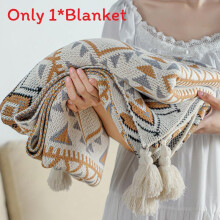 (Brown, 130x170cm) Geometric Thick Knit Blanket With Acrylic Material For Baby Nursery And Rooms Family
