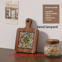 (Style 2)Traditional Wooden Cup Mats With Retro Design And Heatproof Material For Kitchen