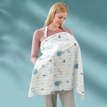 (Dolphin Mesh)Nursing Cover Cotton Breastfeeding Covers With Adjustable Hoop For Mother Apron Nursing