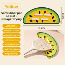 (Watermelon Yellow)Pvc Fruit And Vegetable Shaped Pot Lid Rack With Water Drainage For Cooking Storage Accessories