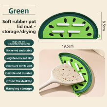 (Watermelon Green)Pvc Fruit And Vegetable Shaped Pot Lid Rack With Water Drainage For Cooking Storage Accessories