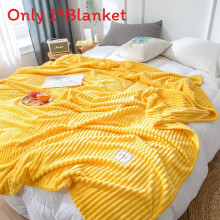 (Yellow, 150x200cm) Selimut Velvet Flannel Solid Color Coral Fleece Soft Warm Blanket Sofa Throw Blanket Aircond