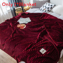 (Red, 150x200cm) Selimut Velvet Flannel Solid Color Coral Fleece Soft Warm Blanket Sofa Throw Blanket Aircond