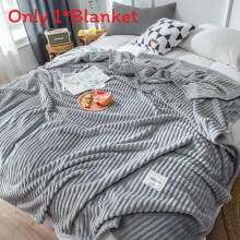 (Gray, 200x230cm) Selimut Velvet Flannel Solid Color Coral Fleece Soft Warm Blanket Sofa Throw Blanket Aircond