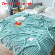 (Sky Blue, 150x200cm) Selimut Velvet Flannel Solid Color Coral Fleece Soft Warm Blanket Sofa Throw Blanket Aircond