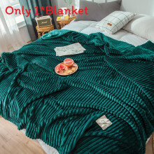 (Green, 120x200cm) Selimut Velvet Flannel Solid Color Coral Fleece Soft Warm Blanket Sofa Throw Blanket Aircond