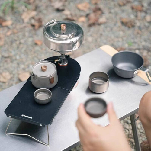 Folding Maple Fire Table With Aluminum Frame For Camping Cooking And Outdoor 1