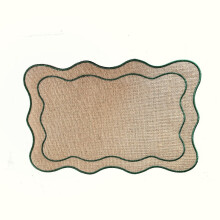 (Green)Bestickte rechteckige Tischdecke mit wasserdichter Oberfläche für Esszimmer