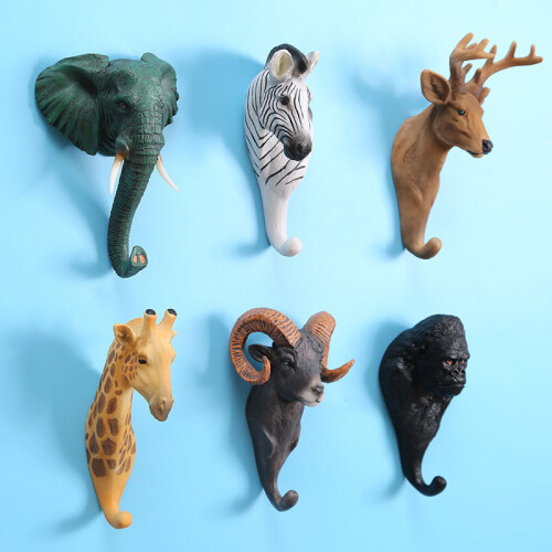 (Zebra)Animal Resin Wall Hook With Elephant Zebra Giraffe Design For Organization Home 1