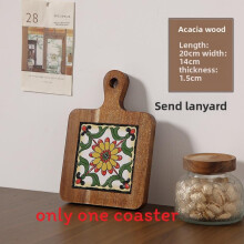 (Style 3)Tapis de tasse traditionnel en bois avec design rétro et matériau résistant à la chaleur cuisine pour