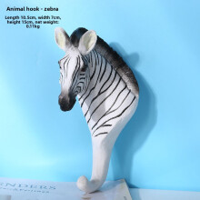 (Zebra)Gancio da Parete in Resina Animale con Elefante Zebra Giraffa Design per Organizzazione Casa