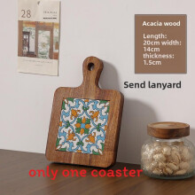 (Style 12)Tapis de tasse traditionnel en bois avec design rétro et matériau résistant à la chaleur cuisine pour