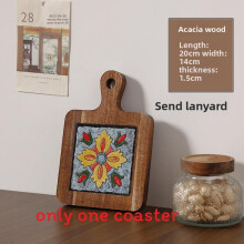 (Style 1)Traditional Wooden Cup Mats With Retro Design And Heatproof Material Kitchen For