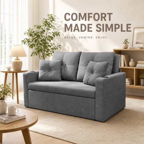 Westwood WestWood 3-in-1 Convertible Double Sofa Bed Grey 2