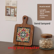 (Style 4)Traditional Wooden Cup Mats With Retro Design And Heatproof Material Kitchen For