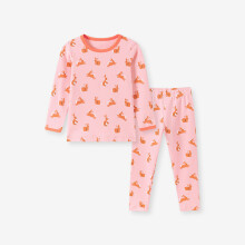 (Dark Pink,90cm)Girls Kid Cotton Sleepwear Absorbent Material Animal Prints Home Relaxation Wear