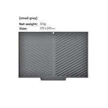 (Gray 370x245mm)Heatresistant Silicone Food Drainage Mat With Absorbent Surface For Household