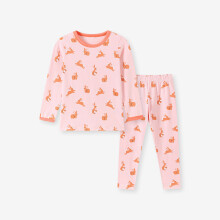 (Pink,110cm)Girls Kid Cotton Sleepwear Absorbent Material Animal Prints Home Relaxation Wear