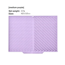 (Purple 425x315mm)Heatresistant Silicone Food Drainage Mat With Absorbent Surface Household For