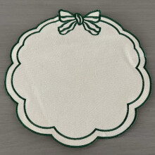 (StyleH)Embroidered Pattern Circular Table Mat With Thickened Design For Elegant Dining