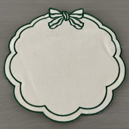 (StyleH)Embroidered Pattern Circular Table Mat With Thickened Design For Elegant Dining