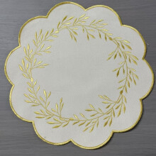 (StyleK)Rundes Tischset mit besticktem Muster und verdicktem Design für elegantes Esszimmer