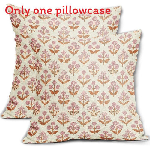 (Style 35) Scandinavian Cushion Linen With Leaf Pattern For Home Accent Decor Lounge