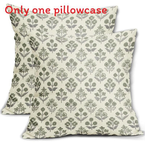 (Style 22) Linen Cushion Scandinavian With Leaf Pattern For Home Lounge Accent Decor