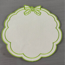 (StyleI)Embroidered Pattern Circular Table Mat With Thickened Design For Dining Elegant