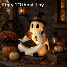 (Book Ghost) Halloween Ghost Pumpkin Decor Resin Art Toy With Fun Features Celebrations For Gift