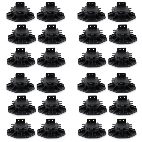 24 Pcs Joist Support Pedestals, Adjustable Decking & Flooring Support Pedestal for Deck, Timber Base