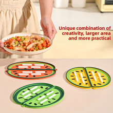 (Pineapple Green)Pvc Fruit And Vegetable Shaped Pot Lid Rack With Water Drainage For Cooking Storage Accessories