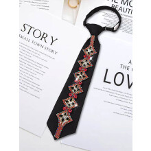 (Red) Rhinestone Womens Stylish Tie For Work And Daily Use With Adjustable Fit