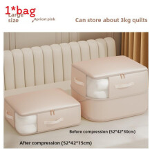 (Apricot Pink) Satin Premium Quilt Storage Bag With Multipurpose Use For Wardrobe Bedroom