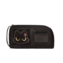 (Black) Pencil Large Capacity Case With Cat Decor Transparent Partition Teens For Design