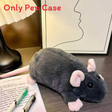 (Black) Theme Plush Animal Pen Holder With Mouse Shape For And Children Students