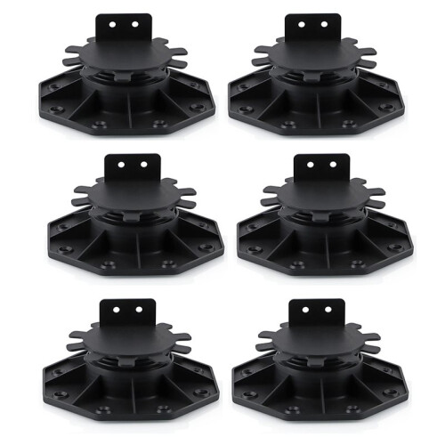 24 Pcs Joist Support Pedestals, Adjustable Decking & Flooring Support Pedestal for Deck, Timber Base 1