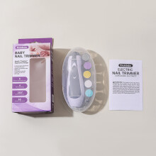(Gray) Care Nail Infant Electric Grinder With Storage Box For Soft Nail And Safety Trimming