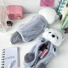 Soft Otter Fabric Pen Bag With Cute Ocean Animal Theme For Organization School