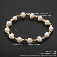 (Style B) Pearl Beaded Handmade Wristbands With Electric Plating For Casual And Gifts Wear