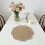 (Yellow)Summer Embroidery Jute Coasters With Butterfly Bow Pattern For Kitchen Use 3