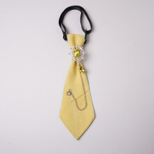 (Navy Blue)Cravate élégante avec décoration strass adaptée à la graduation et à un usage formel