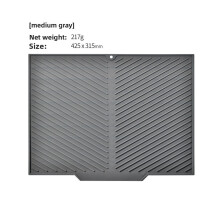 (Gray 425x315mm)Heatresistant Silicone Food Drainage Mat With Absorbent Surface For Household