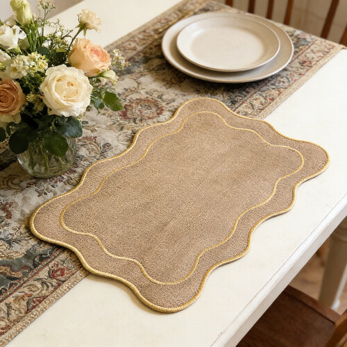(Green)Embroidered Rectangular Table Cover With Waterproof Finish For Dining Rooms 2