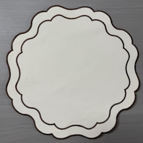 (StyleF)Embroidered Pattern Circular Table Mat With Thickened Design For Elegant Dining