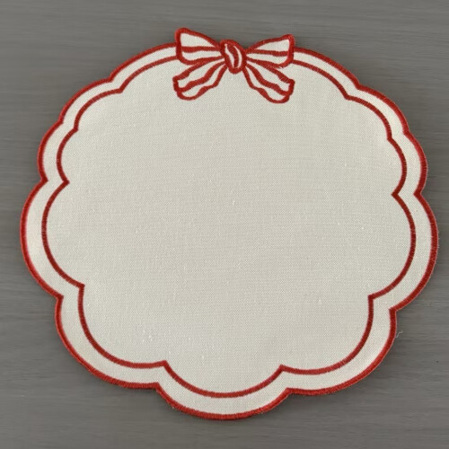 (StyleG)Embroidered Pattern Circular Table Mat With Thickened Design For Elegant Dining